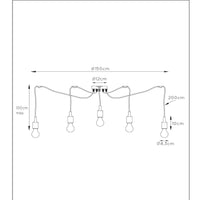 Lampada a sospensione moderna Lucide FIX, 5xE27 portalampada, Metallo nero, design rotondo, altezza regolabile, IP20