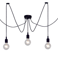 Lampada a sospensione moderna Lucide FIX, 5xE27 portalampada, Metallo nero, design rotondo, altezza regolabile, IP20