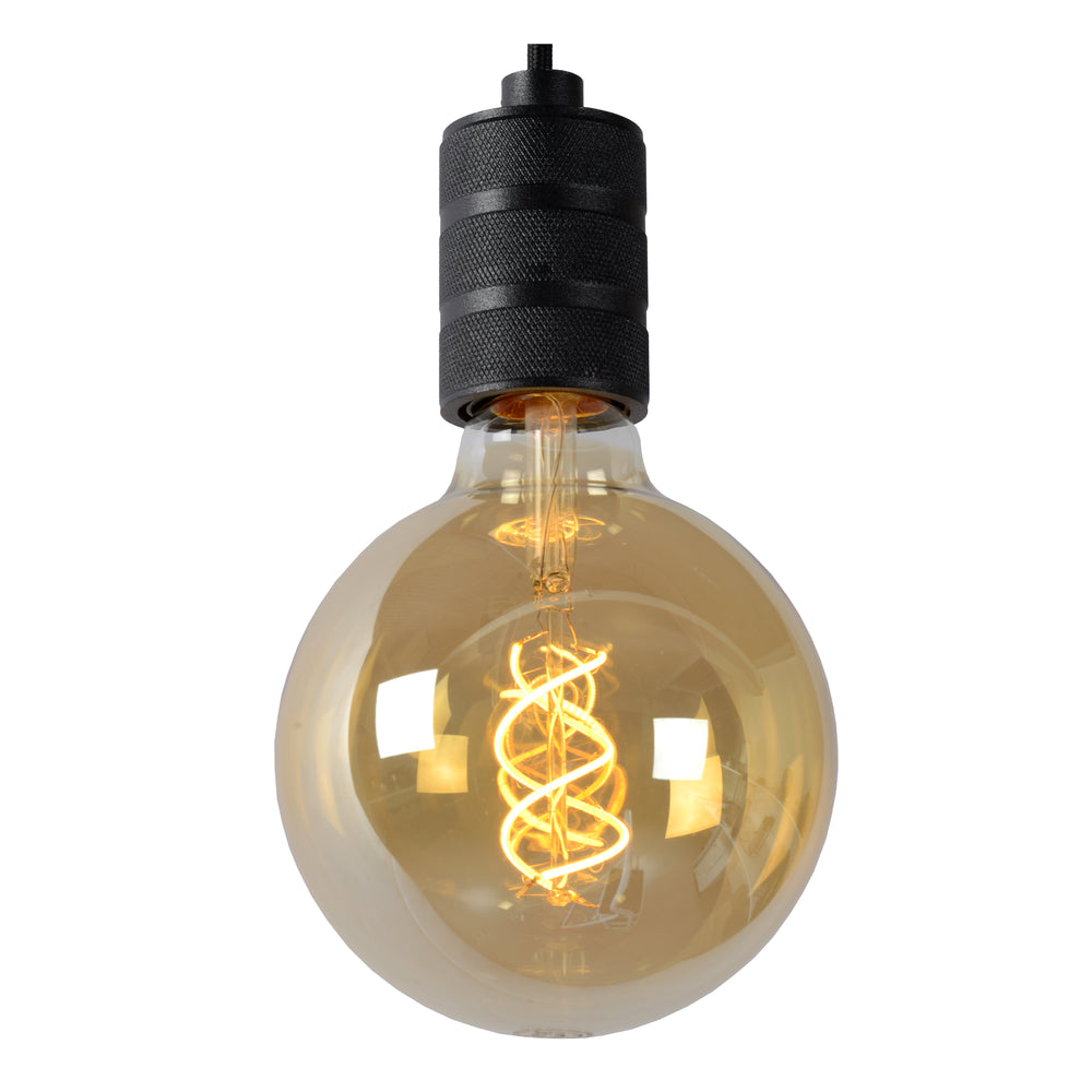 Lampada a sospensione Lucide JOVA Nero & Oro, 1xPortalampada E27, altezza regolabile, design in metallo, IP20 lampadario da interno