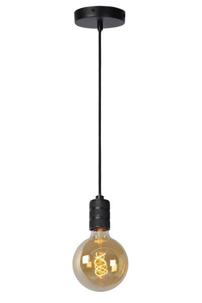 Lampada a sospensione Lucide JOVA Nero & Oro, 1xPortalampada E27, altezza regolabile, design in metallo, IP20 lampadario da interno