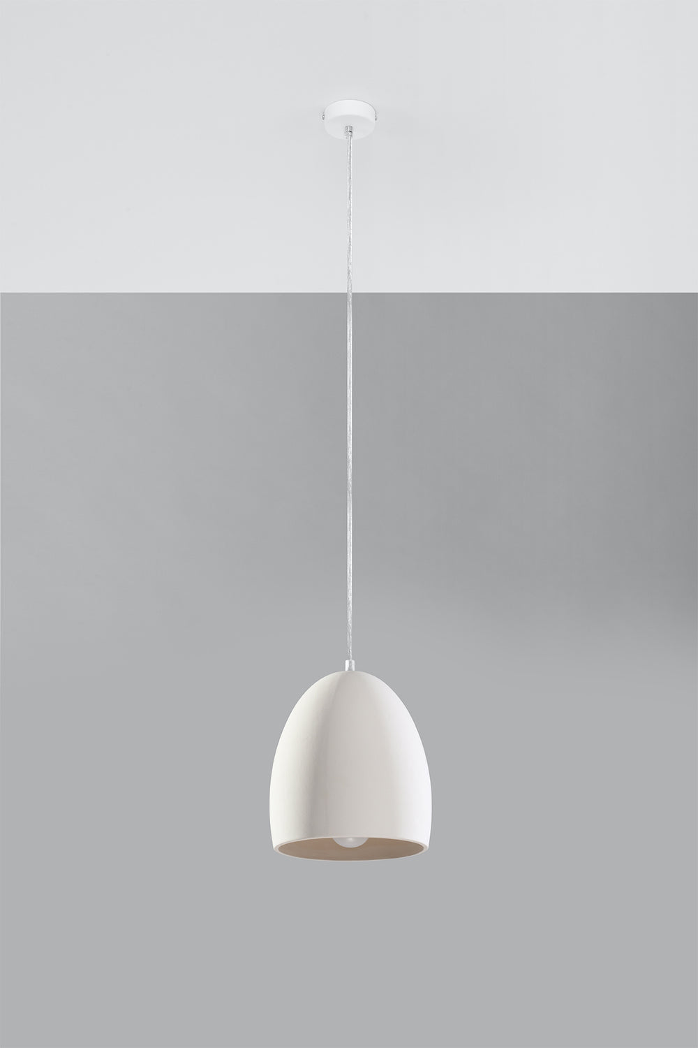 Sollux Lighting Flawiusz ceramic pendant lamp with 50W LED, 220-240V, matte gold finish