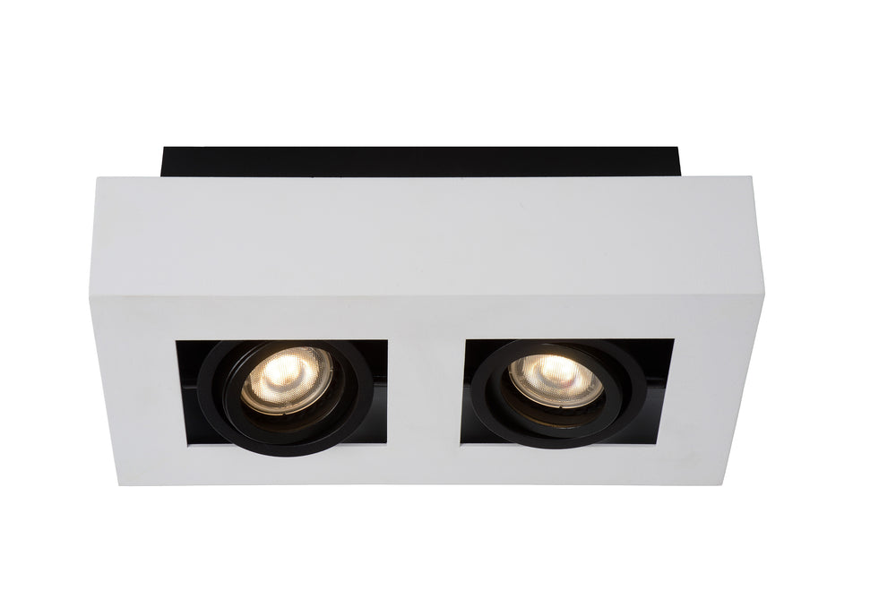 Lucide XIRAX faretto da soffitto LED, 2x5W GU10, dim to warm 2200K-3000K, IP20, alluminio bianco