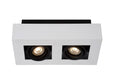 Lucide XIRAX faretto da soffitto LED, 2x5W GU10, dim to warm 2200K-3000K, IP20, alluminio bianco