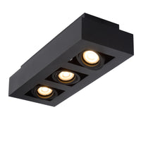 Faretto da soffitto LED Lucide XIRAX, 3x5W GU10, dim to warm 2200K-3000K, IP20, alluminio Nero Sabbia