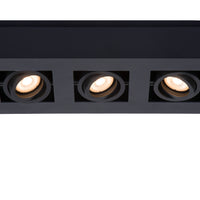 Faretto da soffitto LED Lucide XIRAX, 3x5W GU10, dim to warm 2200K-3000K, IP20, alluminio Nero Sabbia