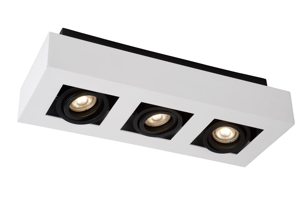Lucide XIRAX faretto da soffitto LED, 3x5W GU10, dim to warm 2200K-3000K, IP20, Alluminio bianco