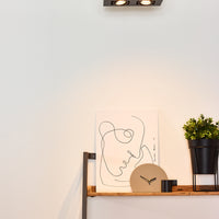 Lucide XIRAX LED ceiling spotlight 4x5W GU10 dim to warm 2200K-3000K Black aluminium modern square IP20