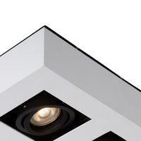 Lucide XIRAX LED ceiling spotlight, 4x5W GU10, dim to warm 2200K-3000K, IP20, square White aluminium