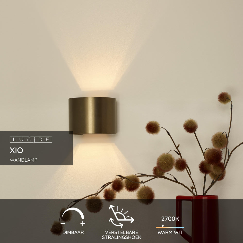 Lucide XIO LED wall light, dimmable G9 3.5W 2700K, adjustable beam angle, Rust Brown, IP20 aluminium