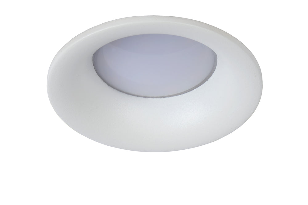 Lucide ZIVA faretto LED da incasso per bagno, attacco GU10, IP44, rotondo in alluminio, Bianco Sabbia, Ø84mm