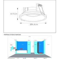 Lucide ZIVA faretto LED da incasso per bagno, attacco GU10, IP44, rotondo in alluminio, Bianco Sabbia, Ø84mm