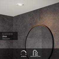 Lucide ZIVA faretto LED da incasso per bagno, attacco GU10, IP44, rotondo in alluminio, Bianco Sabbia, Ø84mm