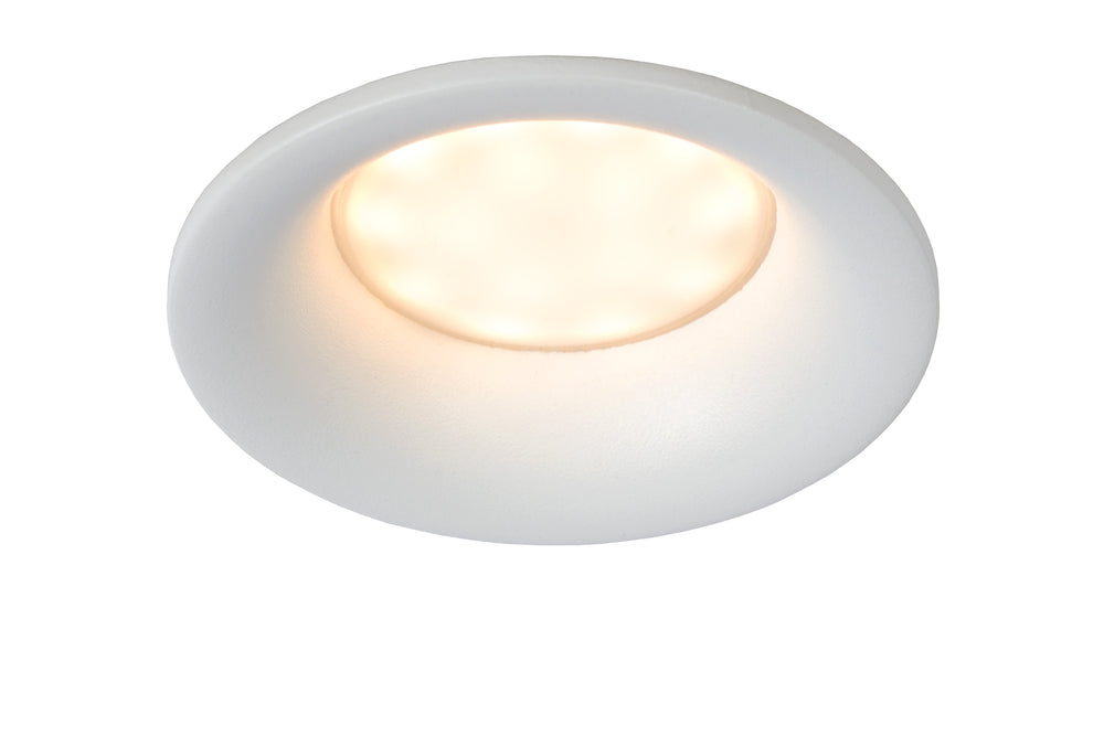 Lucide ZIVA faretto LED da incasso per bagno, attacco GU10, IP44, rotondo in alluminio, Bianco Sabbia, Ø84mm