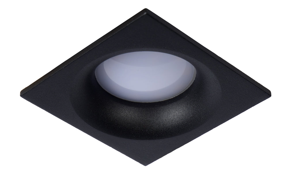 Lucide ZIVA recessed LED spot Sand Black, 1xGU10, IP44 bathroom light, square aluminium 85x85mm