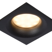 Lucide ZIVA faretto LED da incasso Sand Black, 1xGU10, luce da bagno IP44, alluminio quadrato 85x85mm