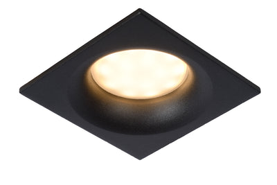 Lucide ZIVA faretto LED da incasso Sand Black, 1xGU10, luce da bagno IP44, alluminio quadrato 85x85mm