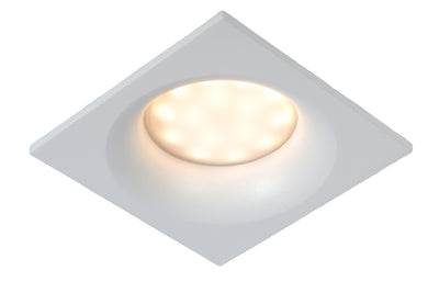 Spot da incasso per bagno Lucide ZIVA, 1xGU10, IP44, alluminio bianco, quadrato 85x85mm, design moderno