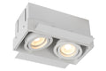 Lucide TRIMLESS faretto da incasso 2xGU10, alluminio, orientabile, dimmerabile, IP20, Bianco, 185x97mm