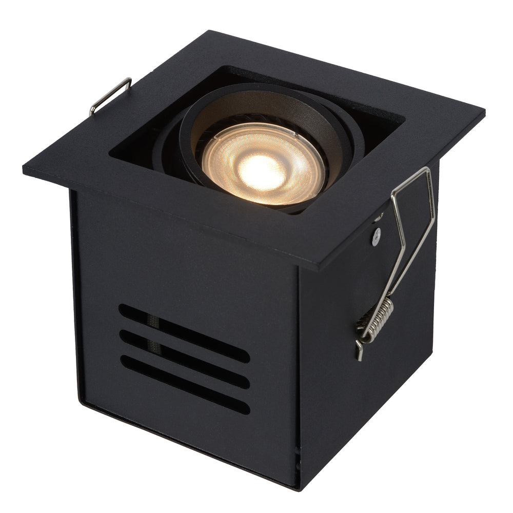 Lucide CHIMNEY faretto LED da incasso, 1xGU10, dimmerabile, 50W max, 220-240V, IP20, Alluminio nero
