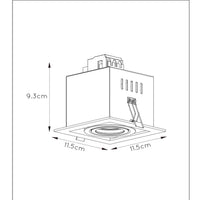 Lucide CHIMNEY recessed LED spotlight, 1xGU10, dimmable, 50W max, 220-240V, IP20, Black aluminium