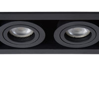 Lucide CHIMNEY faretto da incasso 2xGU10 Alluminio Nero Sabbia IP20 220-240V 205x115mm design moderno