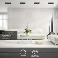 Lucide CHIMNEY faretto da incasso 2xGU10 Alluminio Nero Sabbia IP20 220-240V 205x115mm design moderno