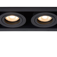 Lucide CHIMNEY faretto da incasso 2xGU10 Alluminio Nero Sabbia IP20 220-240V 205x115mm design moderno