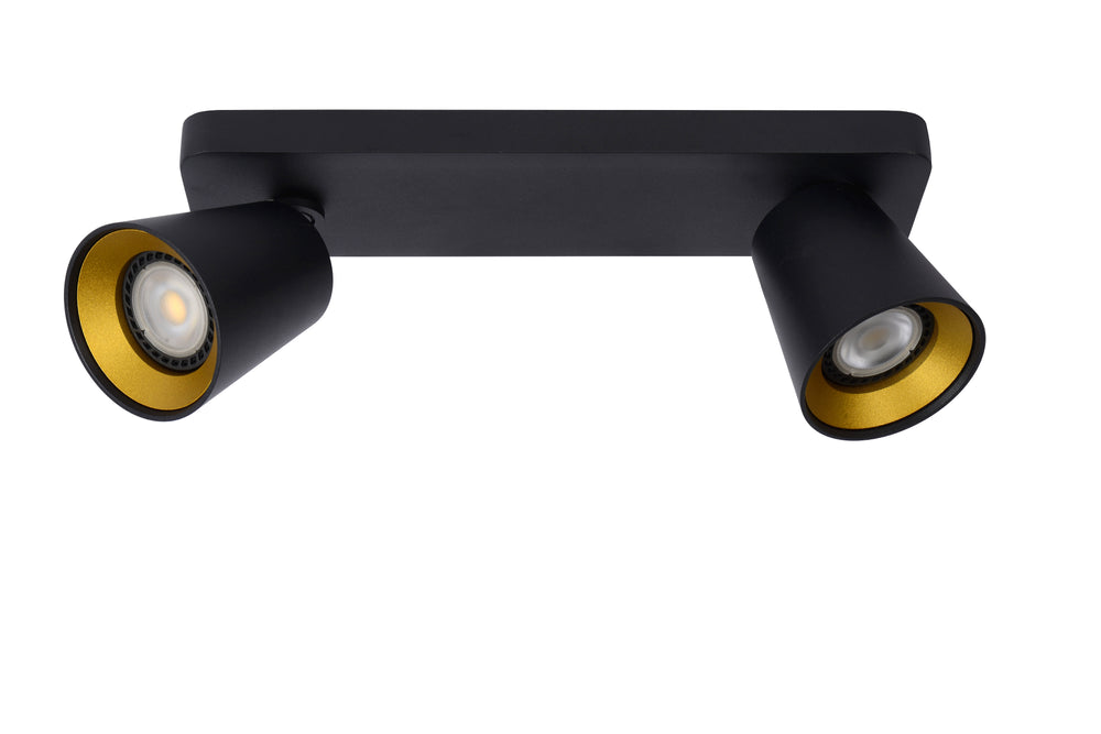 Lucide TURNON Faretto da soffitto LED, 2x5W GU10, dim to warm 2200K-3000K, Alluminio Nero, IP20