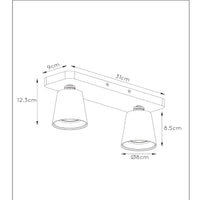 Lucide TURNON LED ceiling spotlight, 2x5W GU10, dim to warm 2200K-3000K, Black Aluminium, IP20