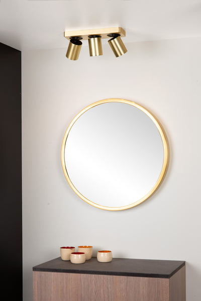 Lucide NIGEL faretto da soffitto LED, 3x5W GU10 dim to warm 2200K-3000K, orientabile in alluminio oro spazzolato