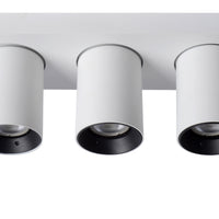 Lucide NIGEL LED ceiling spotlight, 3x5W GU10 dim to warm 2200K-3000K, adjustable aluminium White, IP20