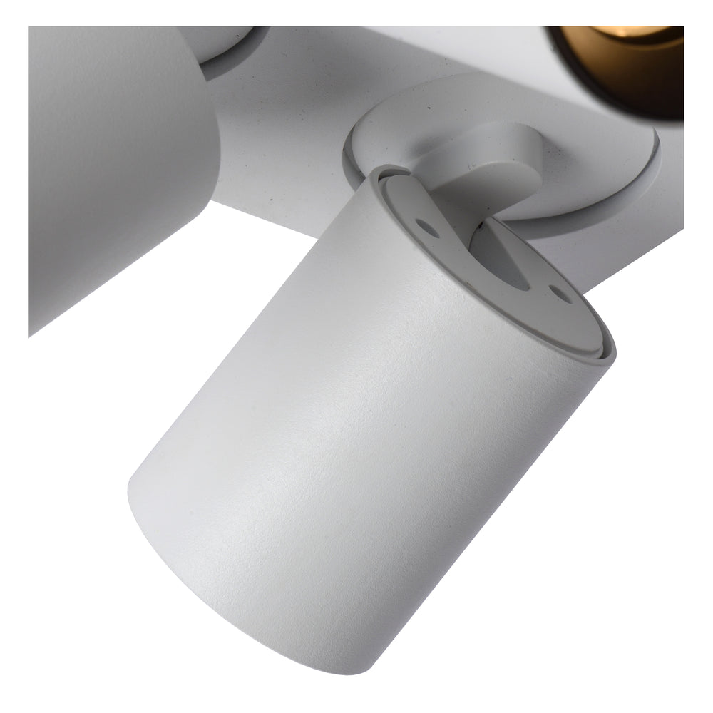 Lucide NIGEL faretto LED da soffitto, 4x5W GU10 dim to warm 2200K-3000K, quadrato alluminio bianco, IP20