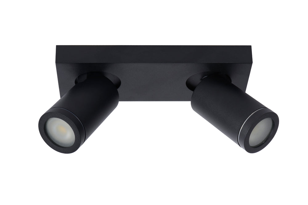 Lucide TAYLOR faretto da soffitto LED, 2x5W GU10 dim to warm 2200K-3000K, luce da bagno IP44 Nero