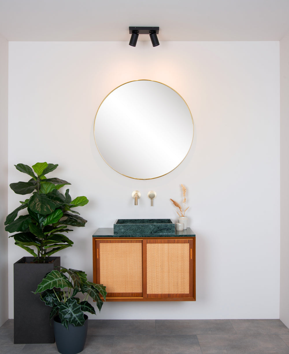 Lucide TAYLOR faretto da soffitto LED, 2x5W GU10 dim to warm 2200K-3000K, luce da bagno IP44 Nero