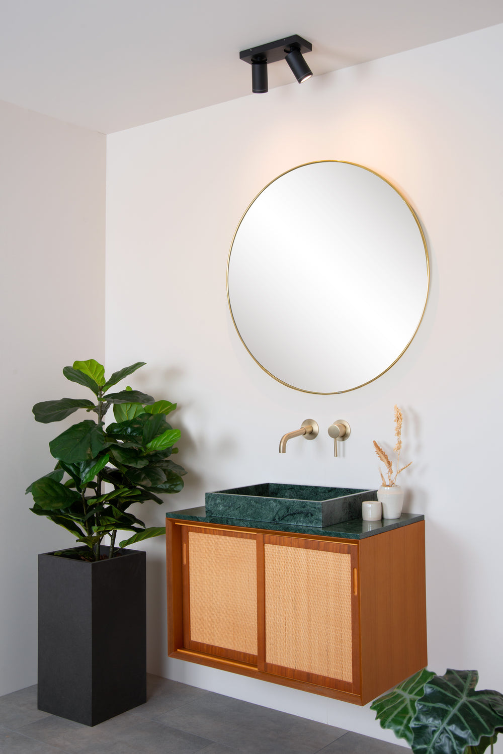 Lucide TAYLOR faretto da soffitto LED, 2x5W GU10 dim to warm 2200K-3000K, luce da bagno IP44 Nero