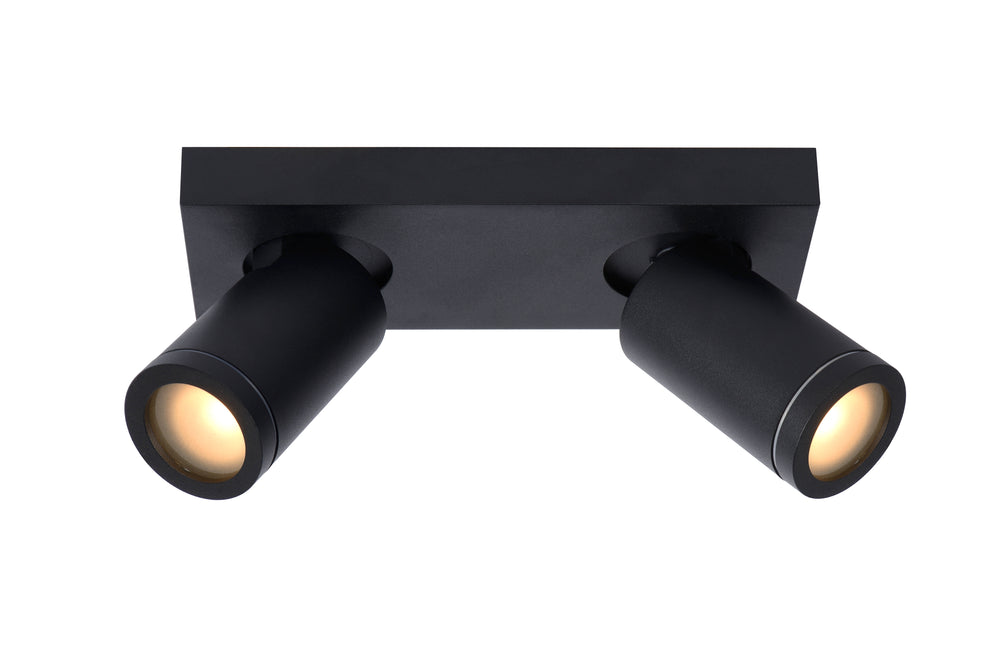 Lucide TAYLOR faretto da soffitto LED, 2x5W GU10 dim to warm 2200K-3000K, luce da bagno IP44 Nero
