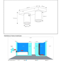 Lucide TAYLOR LED bathroom ceiling spotlight, 2x5W GU10, 2200K-3000K dim to warm, IP44 Sand White