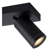 Lucide Taylor faretto LED da soffitto per bagno, 3x5W GU10 dim to warm 2200K-3000K, IP44, Nero Sabbia