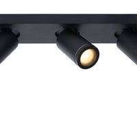 Lucide Taylor faretto LED da soffitto per bagno, 3x5W GU10 dim to warm 2200K-3000K, IP44, Nero Sabbia