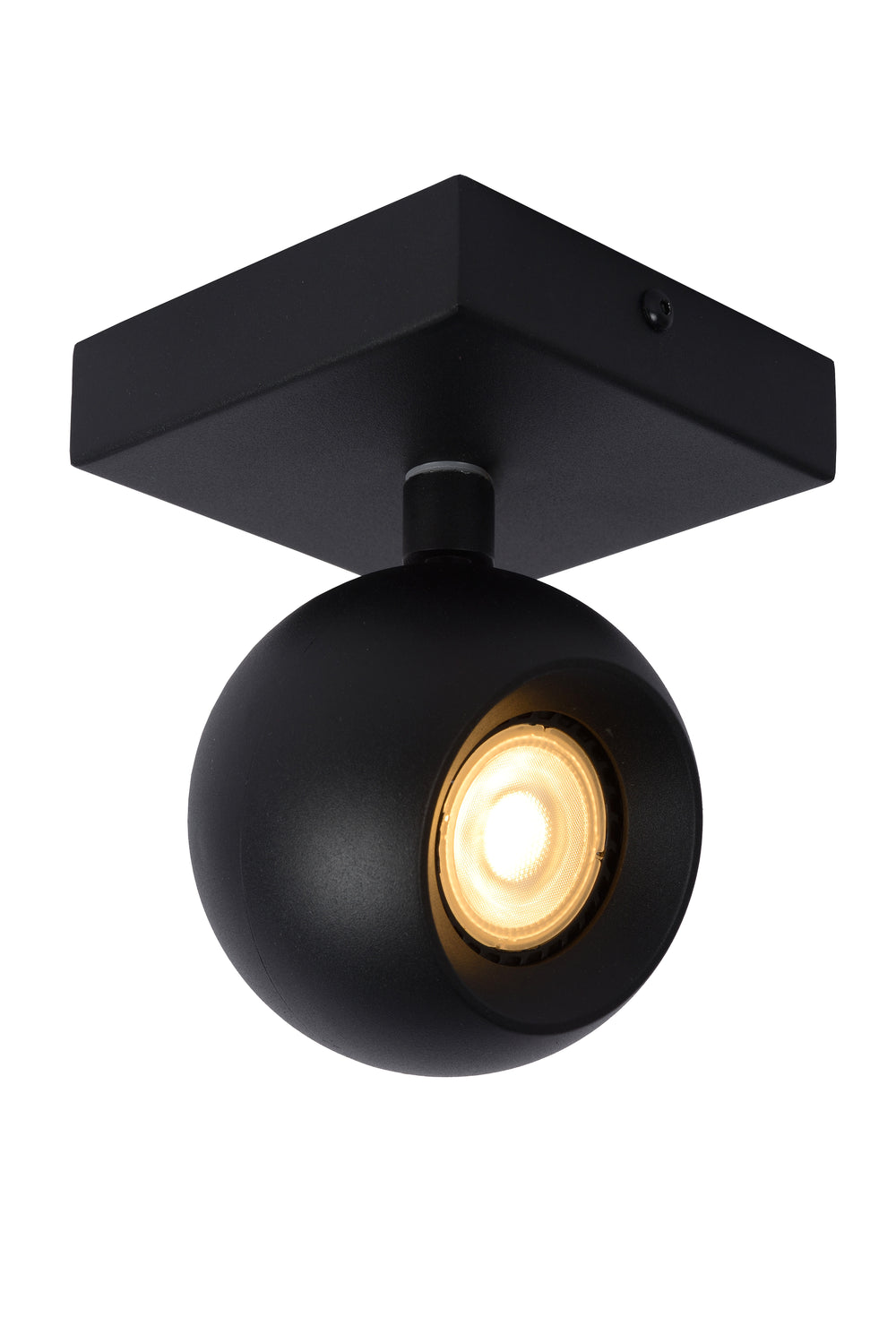 Lucide FAVORI faretto a soffitto LED Nero, 1xGU10, 230V, IP20, dimmerabile, orientabile 360° design moderno in metallo