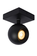 Lucide FAVORI faretto a soffitto LED Nero, 1xGU10, 230V, IP20, dimmerabile, orientabile 360° design moderno in metallo