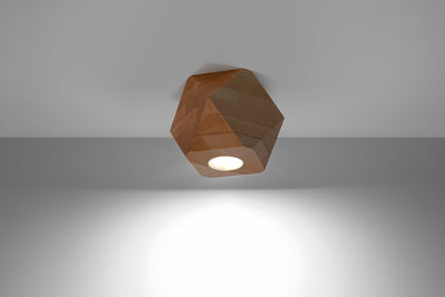Sollux Lighting plafondspot woody 1 natural wood with LED 220-240V gold/messing