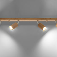 Sollux Lighting plafondspot berg 4 natural wood LED 50W 220-240V IP20