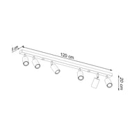 Plafondspot BERG 6 LED light by Sollux Lighting in natural wood, 104mm, 50 W, IP20