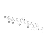 Plafondspot BERG 6 LED light by Sollux Lighting in natural wood, 104mm, 50 W, IP20