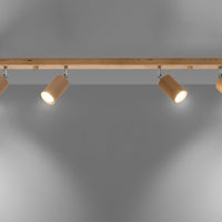 Plafondspot BERG 6 LED light by Sollux Lighting in natural wood, 104mm, 50 W, IP20