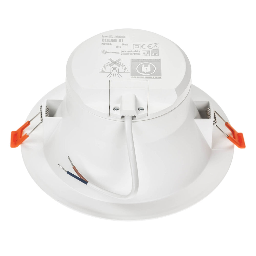 Faretto LED da incasso Spectrum 30W 230V 3000K 2250 lumen Bianco IP20 fascio 90° illuminazione da soffitto interna