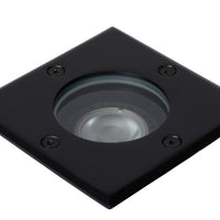 Lucide BILTIN faretto da incasso a terra LED, 1xGU10, IP67, 220-240V, Nero Sabbia Opaco, luce da incasso quadrata per esterni
