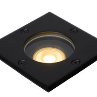 Lucide BILTIN faretto da incasso a terra LED, 1xGU10, IP67, 220-240V, Nero Sabbia Opaco, luce da incasso quadrata per esterni