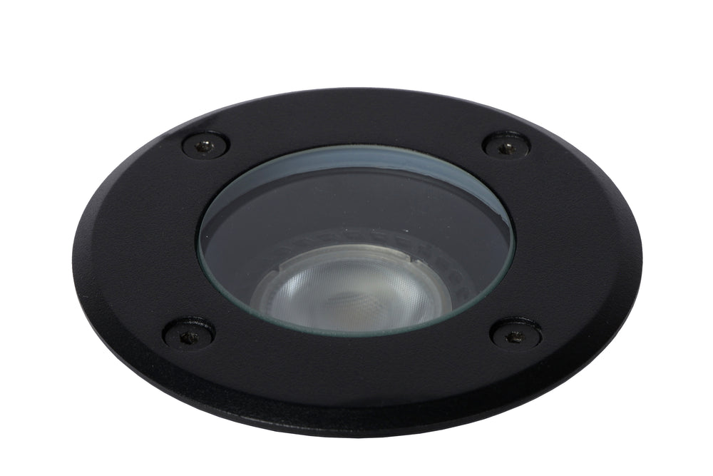 Lucide BILTIN LED ground spot IP67 Sand Matt Black Ø108mm GU10 220-240V outdoor inground light